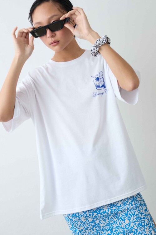 Top Fermina Blanco/Azul