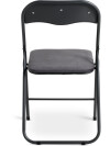Silla plegable VIUF terciopelo gris/acero negro Silla plegable VIUF terciopelo gris/acero negro