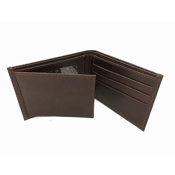 Billetera Caballero De Cuero Con Volante Marron