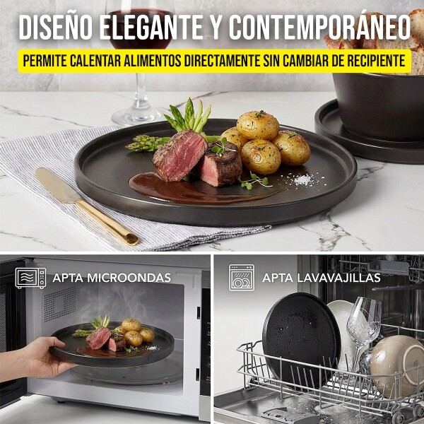 Juego De Vajilla Completo 16 Piezas Ceramica Loza Moderno IMBACK Color Negro Juego De Vajilla Completo 16 Piezas Ceramica Loza Moderno IMBACK Color Negro