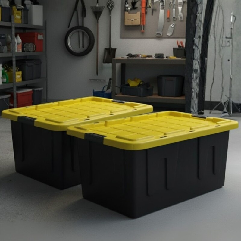 Set x2 Baúl multiuso 110lts NEGRO