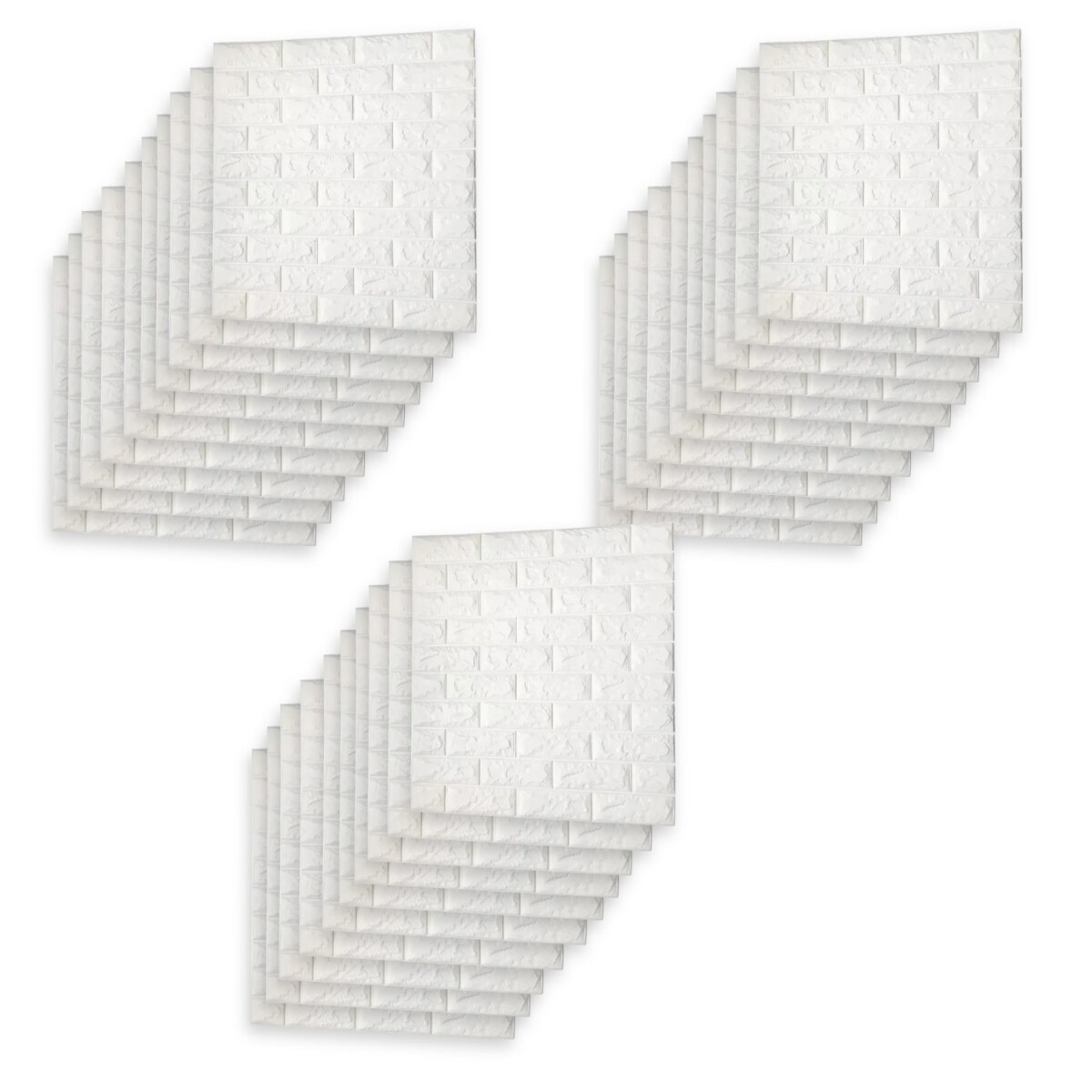 30 Placas Revestimiento Pared Autoadhesiva 70x77cm Promo X30 - Blanco 