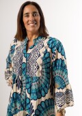 Vestido largo 100% viscosa Made in a Italy Celeste