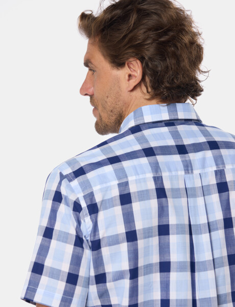 CAMISA A CUADROS Celeste