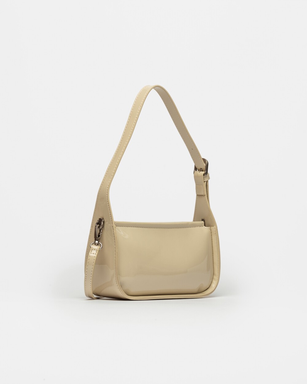 Cartera Al Hombro Leaf en Efecto Cuero Charol Natural