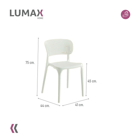 Silla Oslo Lumax Plástico Apilable Comedor Jardin Exterior Blanco