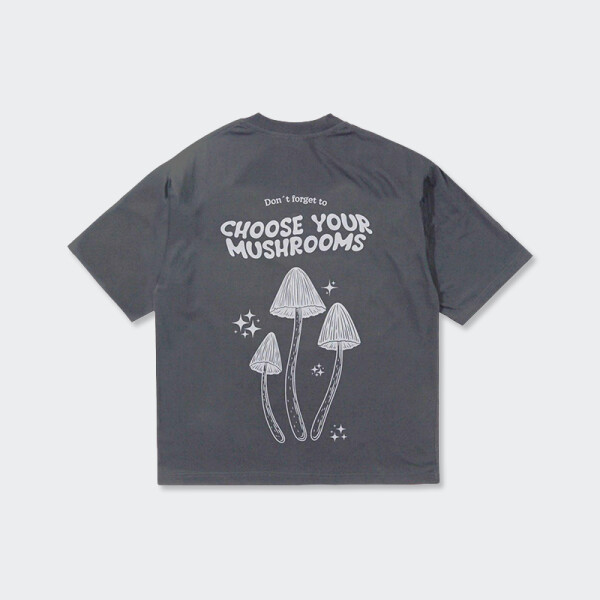 Remera Pulau Mushrooms Gris