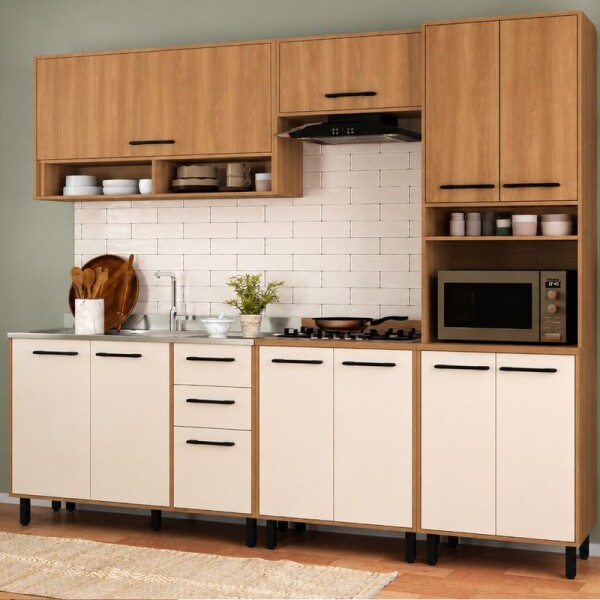 COCINA MODULADA 2.55 MT ROBLE/CHAMPAGNE - HAVANA COCINA MODULADA 2.55 MT ROBLE/CHAMPAGNE - HAVANA