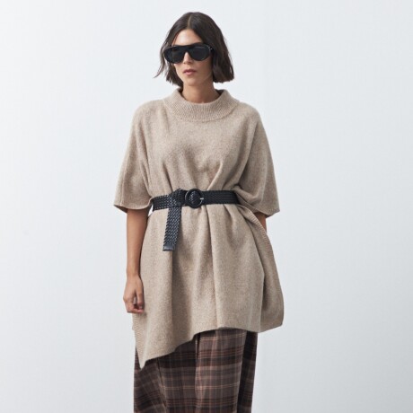 PONCHO DORIEL Beige Melange