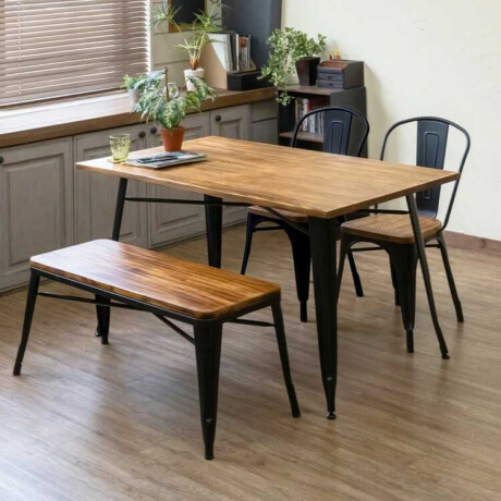 MESA TOLIX RECTANGULAR 120X70 Mesa De Comedor Rectangular Tolix 120x70 CM Negra