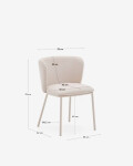 Silla Ciselia de chenilla beige y acero beige FSC Mix Credit Silla Ciselia de chenilla beige y acero beige FSC Mix Credit