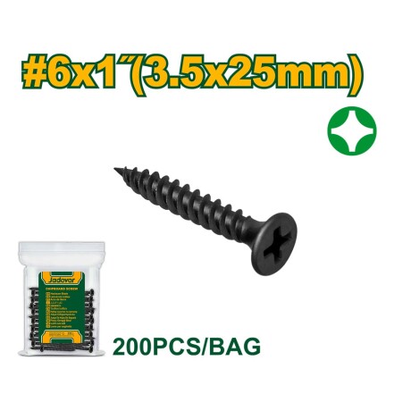 Tornillo Drywall Fino 3.5x25mm 200pcs Tornillo Drywall Fino 3.5x25mm 200pcs
