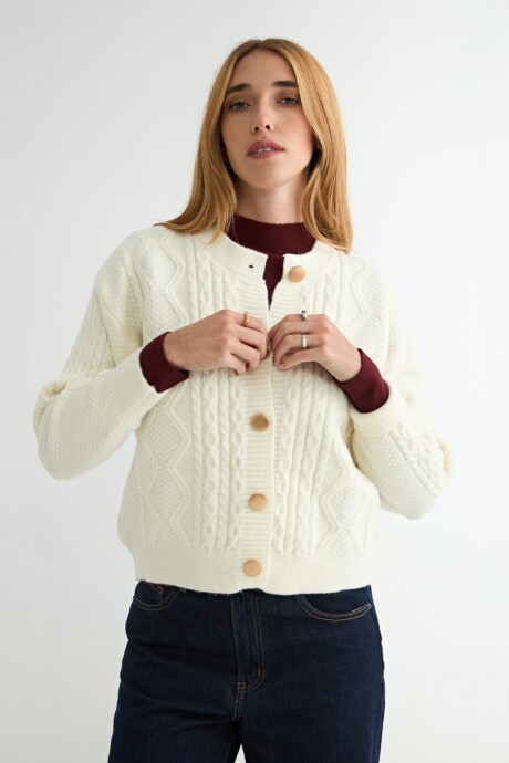 CARDIGAN PALMA CRUDO