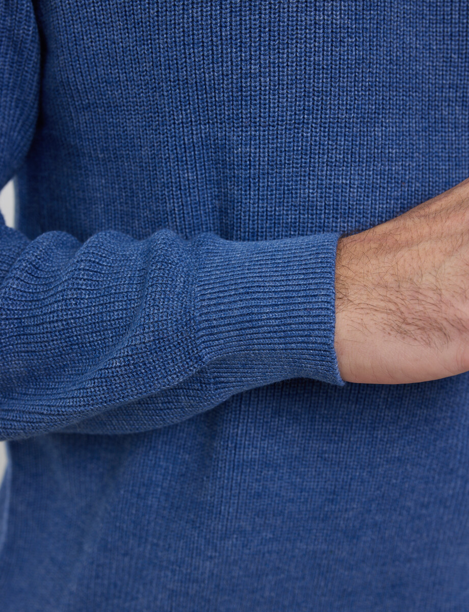 470657 SWEATER HARRINGTON LABEL Azul Piedra