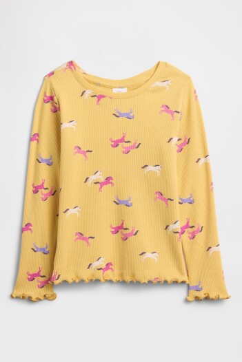 Remera Rib Toddler Niña French Almond