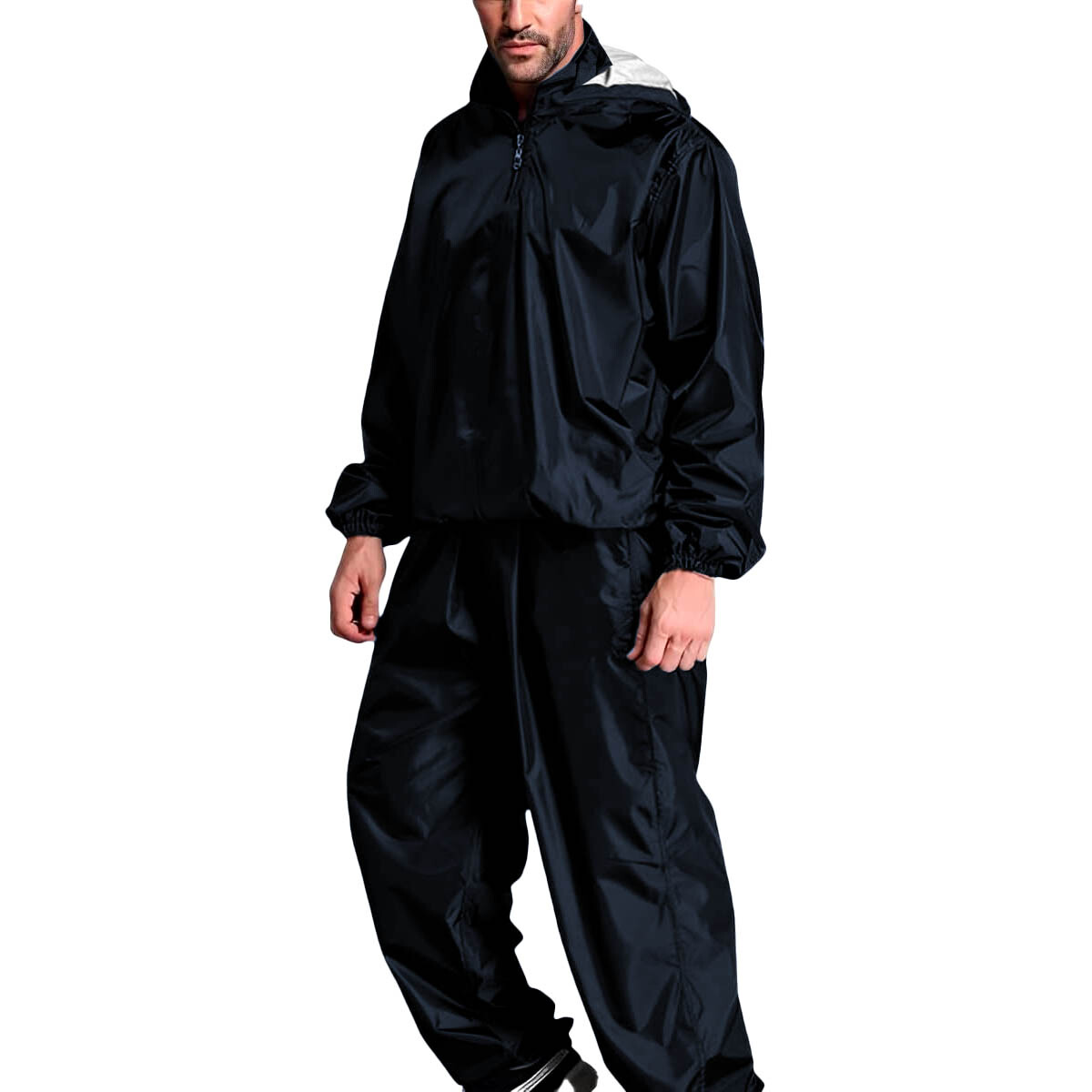 Traje Sauna Para Sudor De Dos Piezas Con Capucha - Azul 