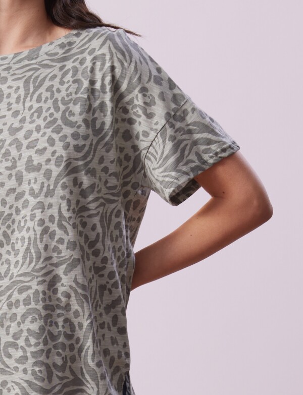 Remera Algodon Print VERDE