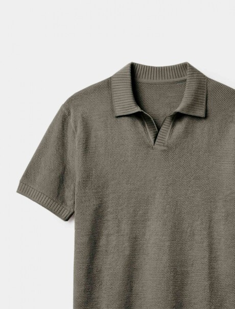 POLO TEXTURIZADO DE MANGA CORTA VERDE
