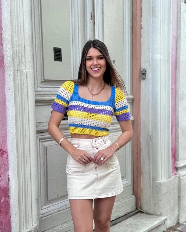 Top crochet rainbow Top crochet rainbow