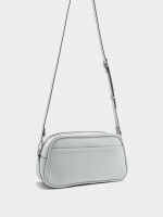 Bolso De Hombro De Textura Suave M blanco