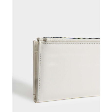 Billetera Fichero Flores Blanco Crudo