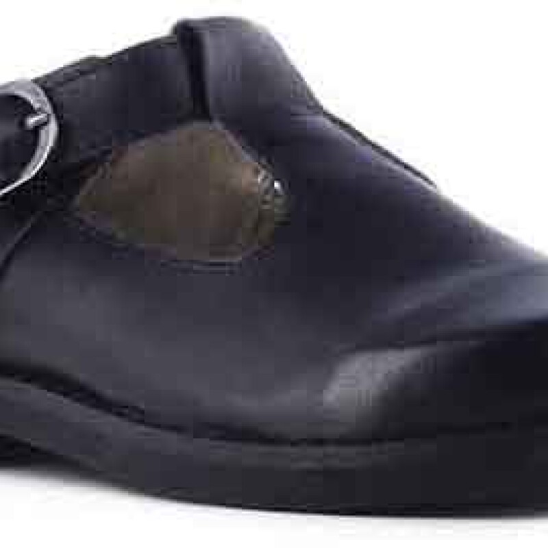 Guillerminas de Niña Boomerang NIME de cuero para uniforme Negro