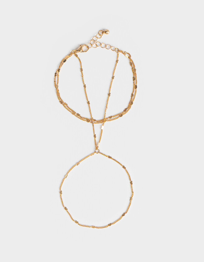 Pulseras Flexibles Pulsera Flexible Con Anillo Unido - Dorado