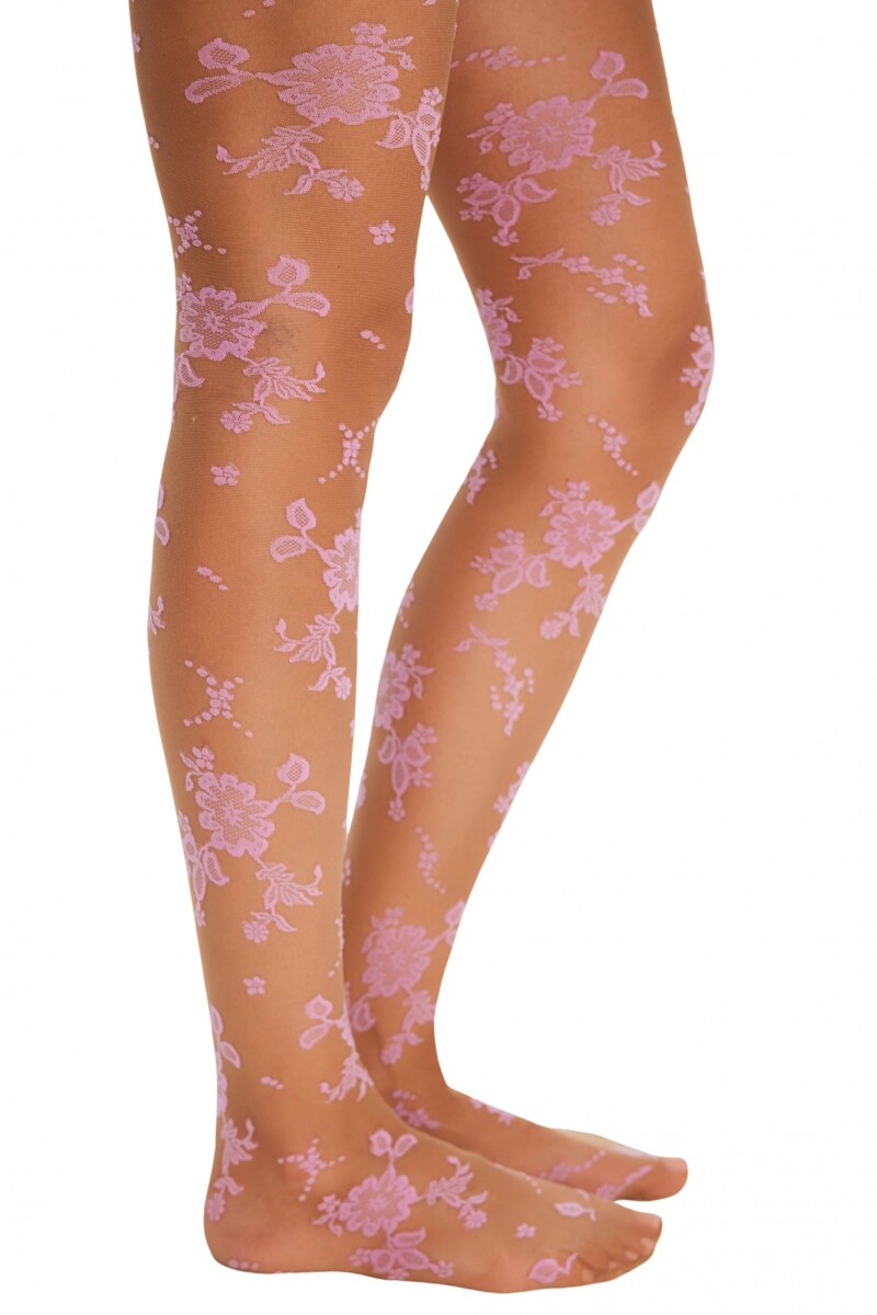 Medias Floral Rosa