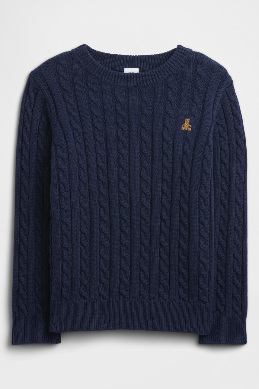 Buzo De Algodón Cable Toddler Niño New Navy