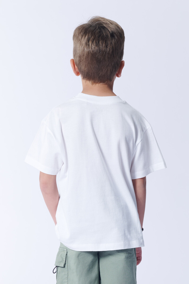 Remera Algodón Flores Blanco