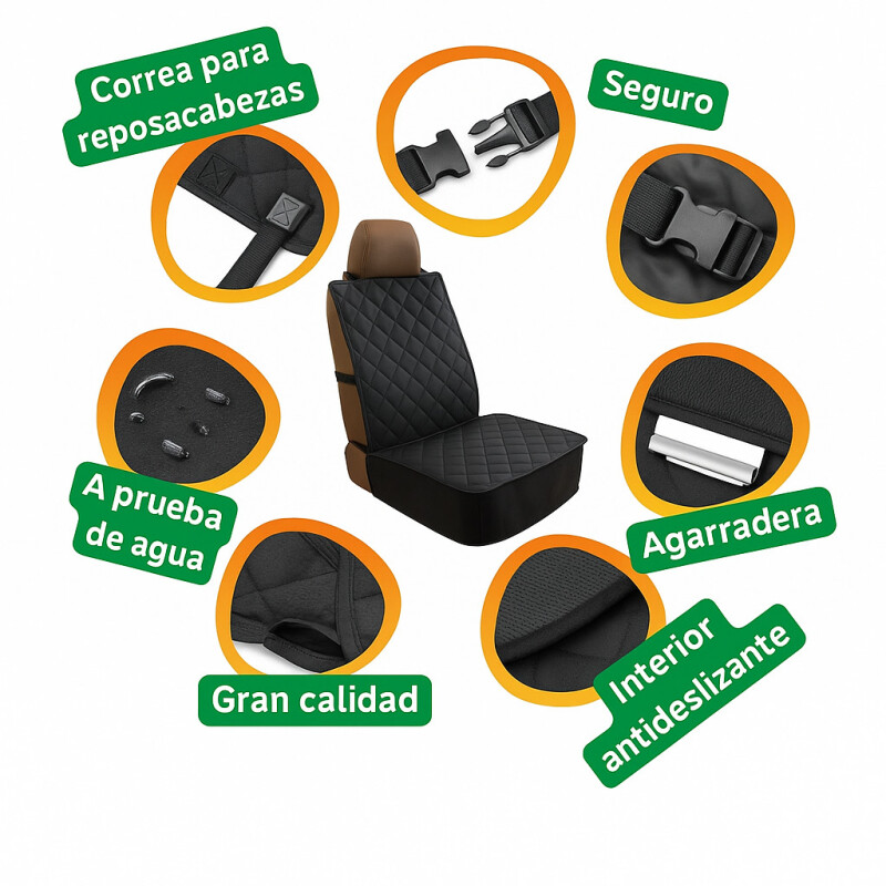 Cubre Asiento Delantero Auto Mascota Protector Impermeable Cubre Asiento Delantero Auto Mascota Protector Impermeable
