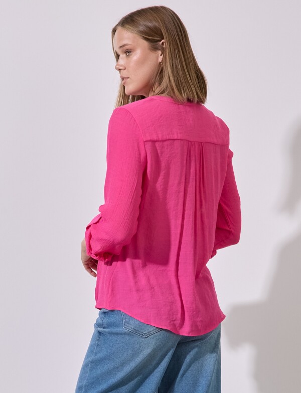 Blusa Nudo Botones FUCSIA