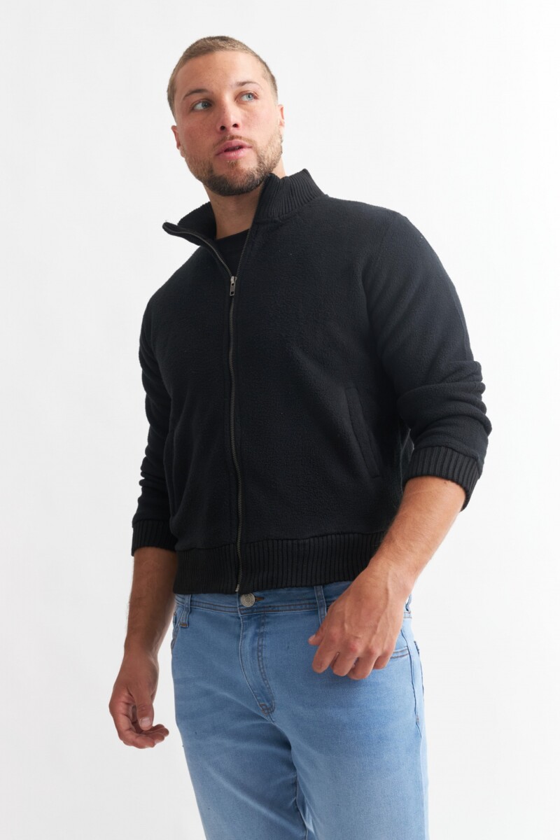 Campera de polar NEGRO
