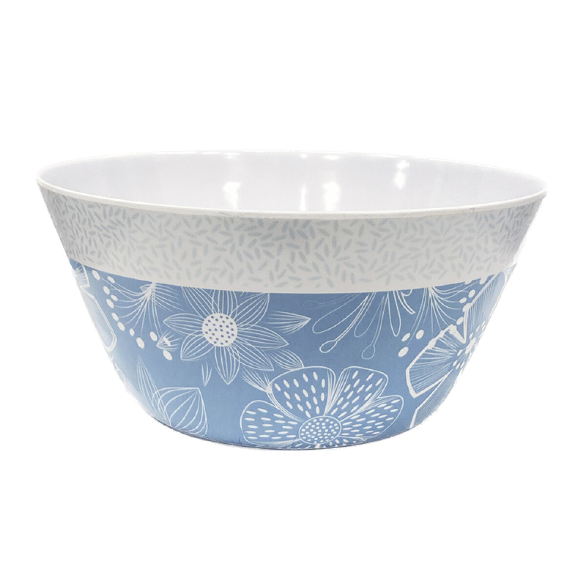 Bowl de Plástico Melamina 25,4 Cm - Flores Azules 