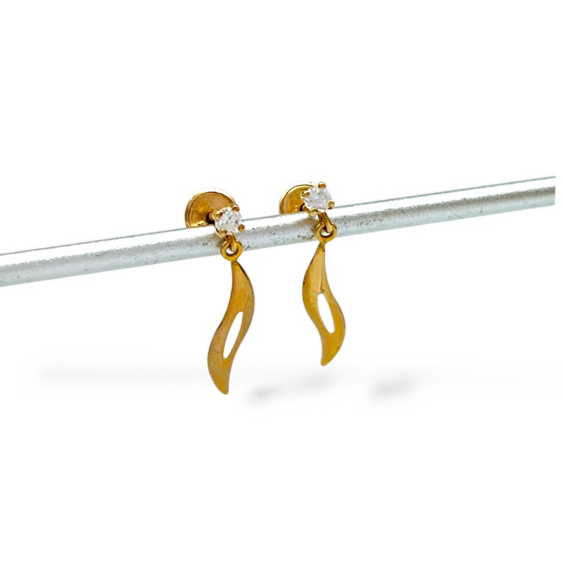 Caravanas Colgante oro - Oro bajo - Zirconia - CA8066 conpiedra
