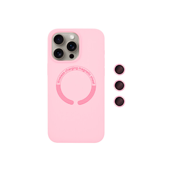 Protector para iPhone 15 Pro Max MagSafe prot. cámara rosa Protector Para Iphone 15 Pro Max Magsafe Prot. Cámara Rosa