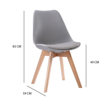 SILLA DE COMEDOR EAMES ACOLCHONADA Silla Eames Gris con Asiento Acolchado