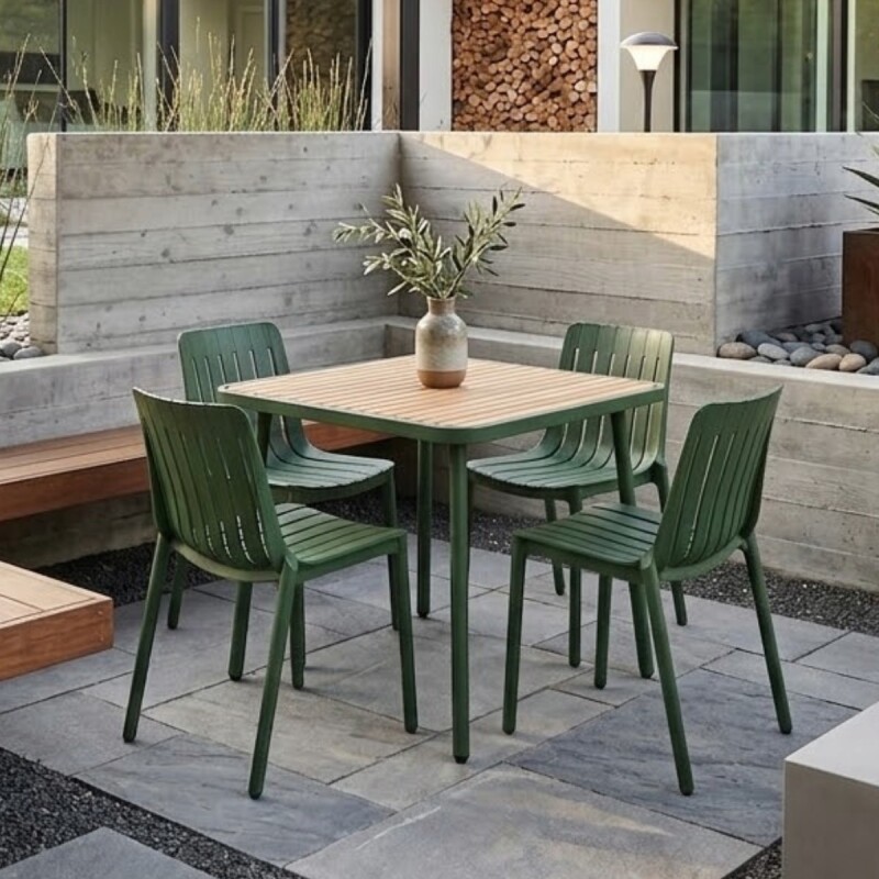 JGO MESA PLAST VERDE P/JARDIN 5PZAS Unica