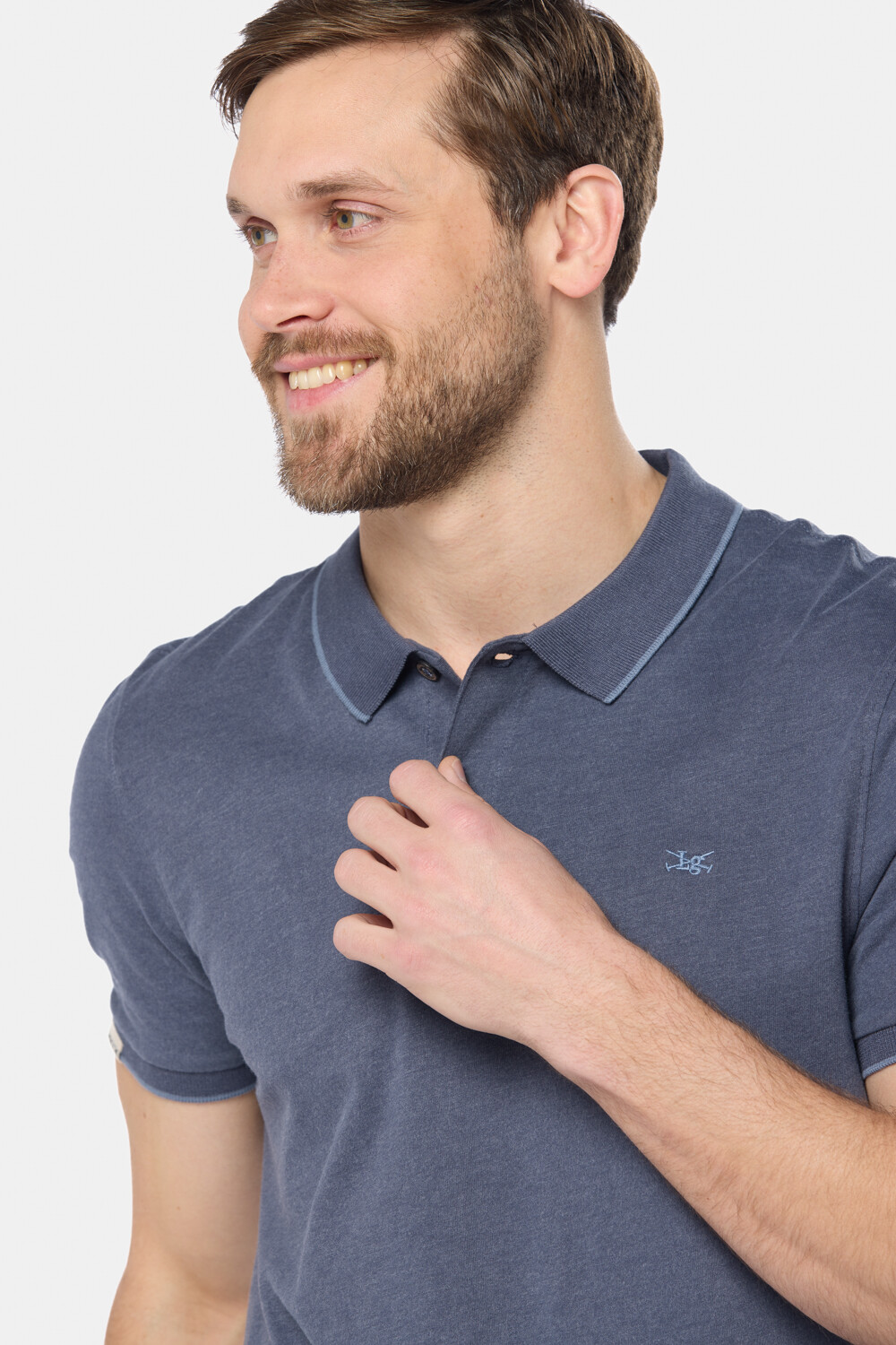 REMERA POLO JERSEY RAYADA Denim