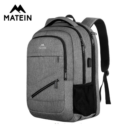 Mochila Viaje Urbana Antirrobo Notebook Matein 103500 Gris Oscuro