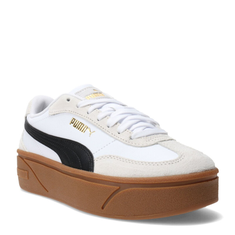 Championes de Mujer Puma Club II Era Plataforma Blanco - Gris - Negro