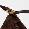 Cartera al Hombro Lua En Cuero Gamuza Marron