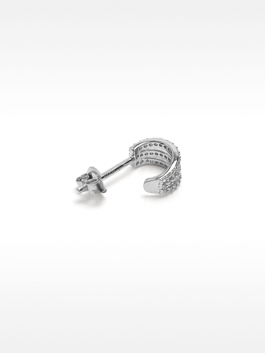 Aro Individual Con Circonitas - Plata De Ley 925 plateado