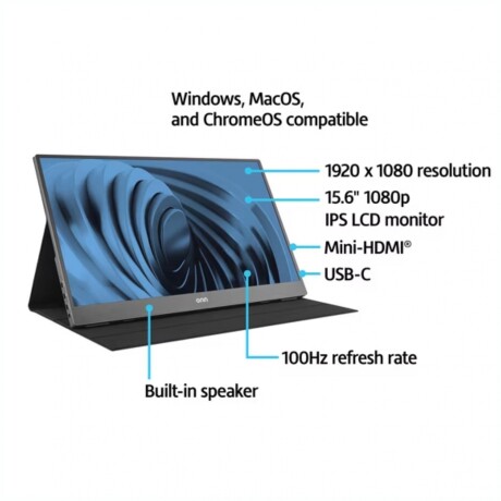 Monitor Portátil ONN 15,6' FHD LCD 60Hz Resolución 1080P Monitor Portátil ONN 15,6' FHD LCD 60Hz Resolución 1080P