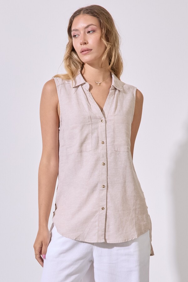 Camisola Lino BEIGE