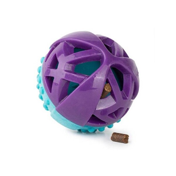 Juguete Pelota Dental Perro Rellenable Comida Golosina Color Variante Violeta