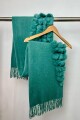 PASHMINA CASHMERE CON P.P CONEJO VERDE