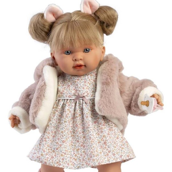 Muñeca Llorens Bebota Alexandra 42 cm con Abrigo y Chupete ® Diseño Alexandra Blandita