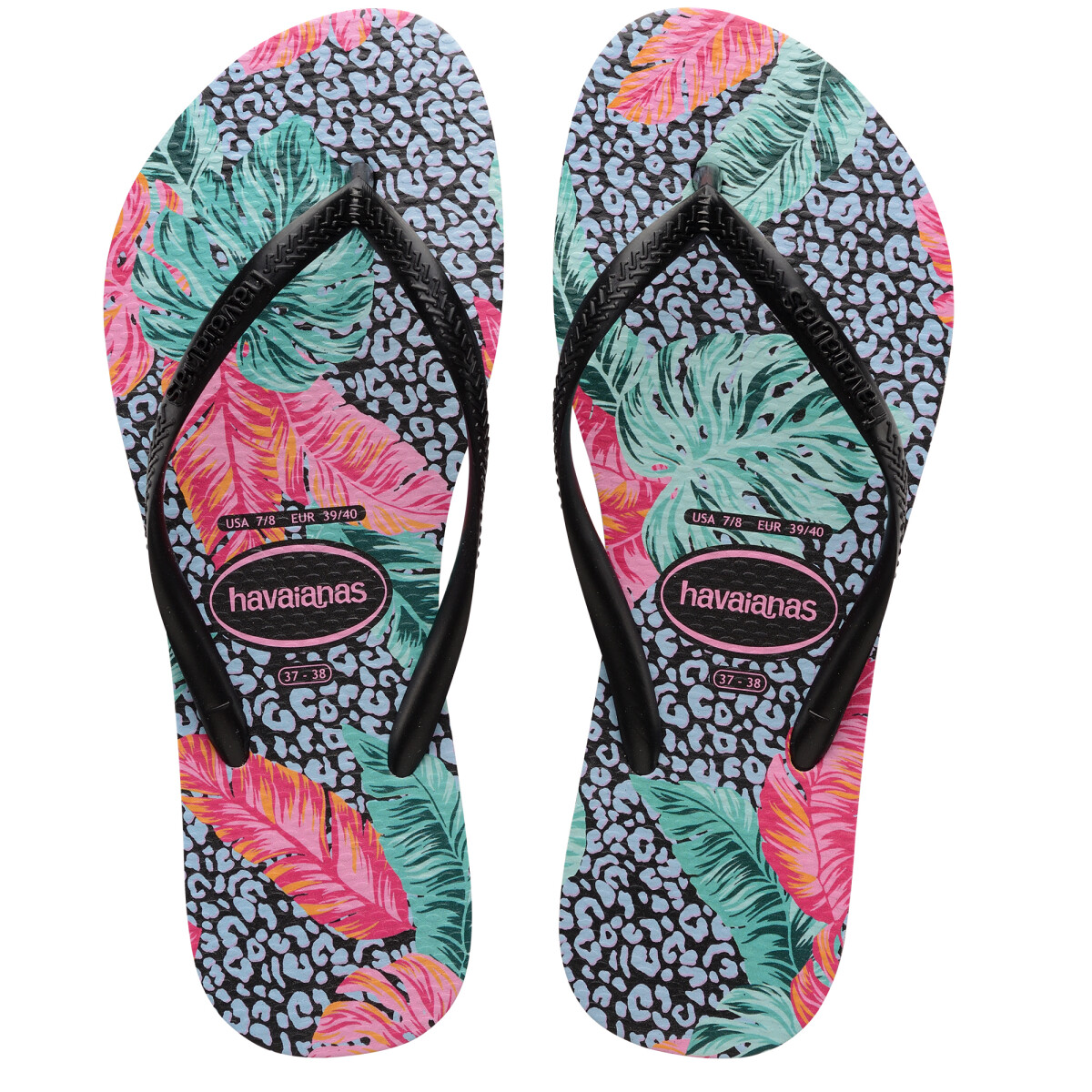 Slim Animal Floral Havaianas - Preto/Preto 