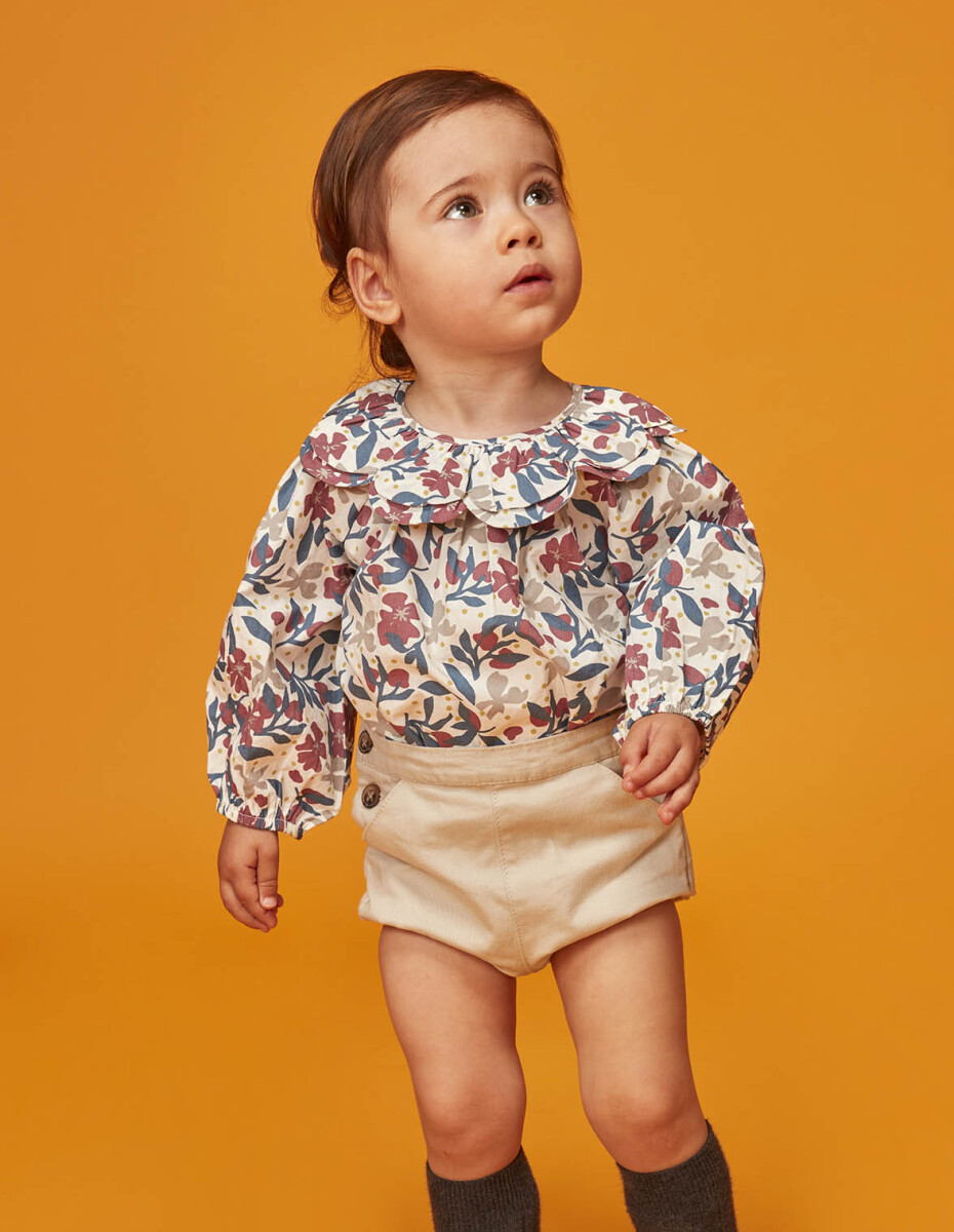 Blusa Flores Grandes - Blanco Roto 